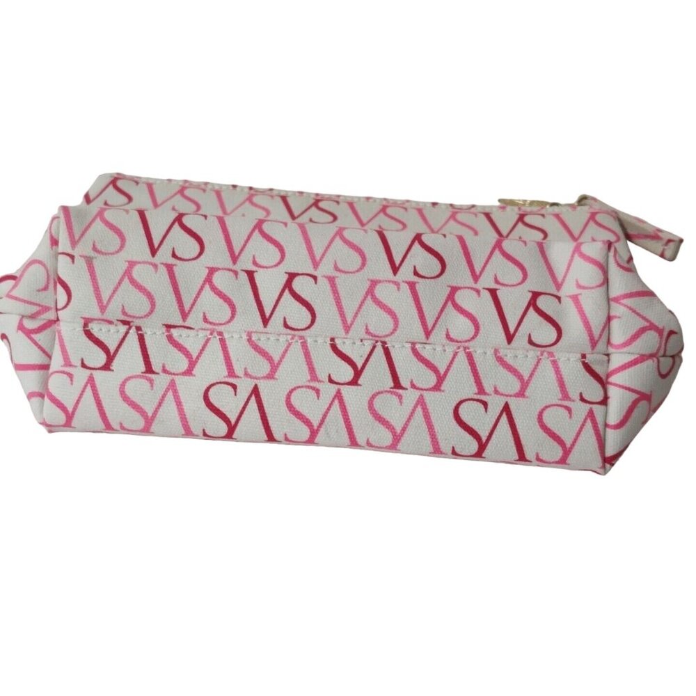 Victorias Secret Pink Initial Logo Makeup Bag Zipper Closure HandBag 10.5" x 6" - Picture 4 of 4